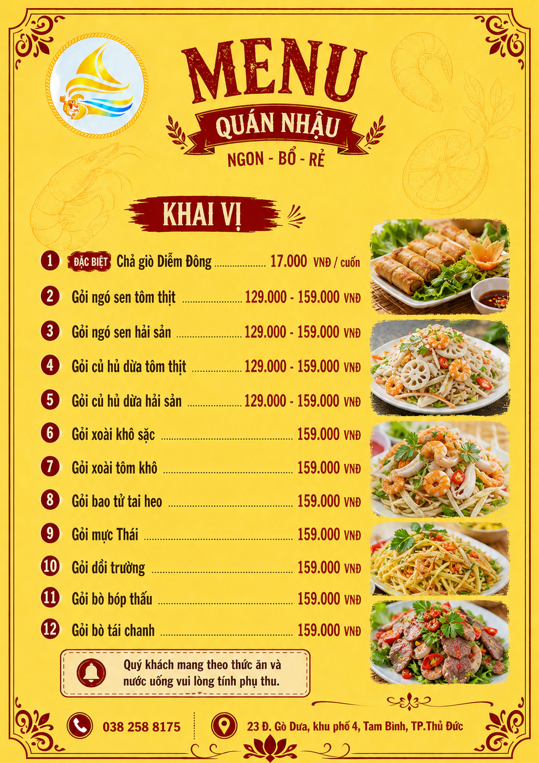 Thực đơn nhà hàng 2