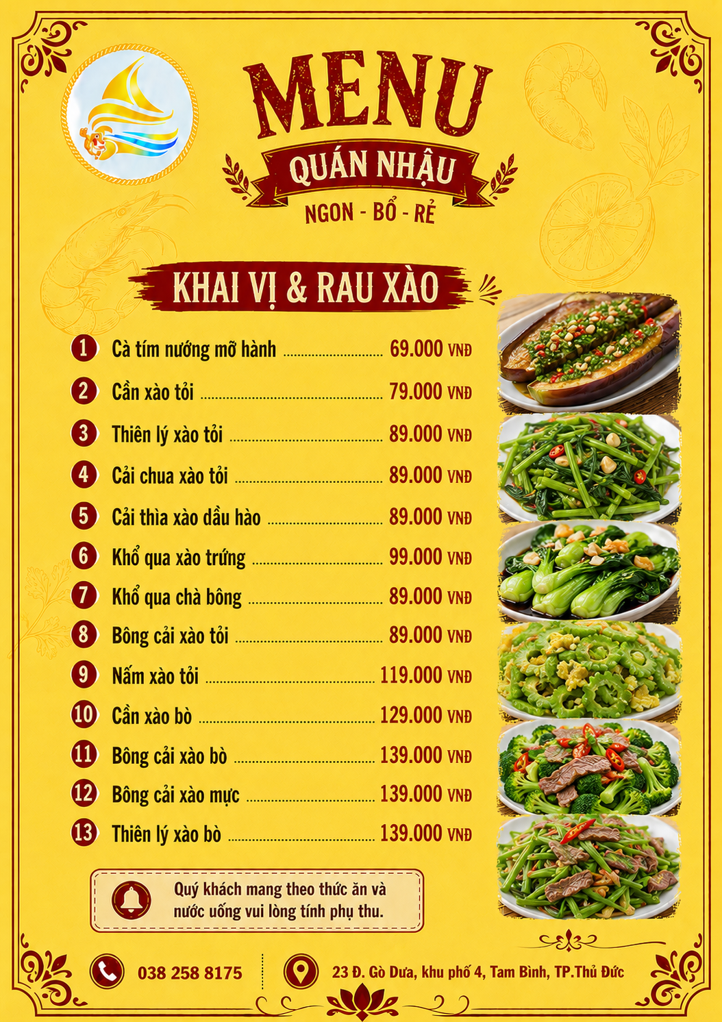 Thực đơn nhà hàng 1